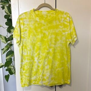 lululemon athletica Yellow & White Tie-Dye Short Sleeve Tee